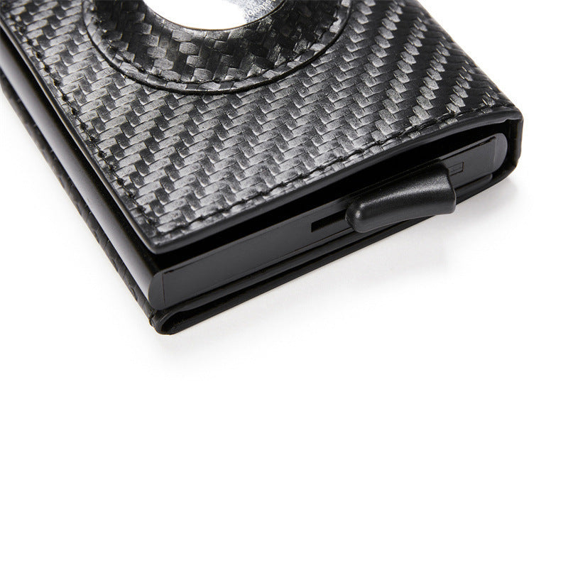 Carbon Fiber Pattern Magnetic Tracker Multi-function Card Holder