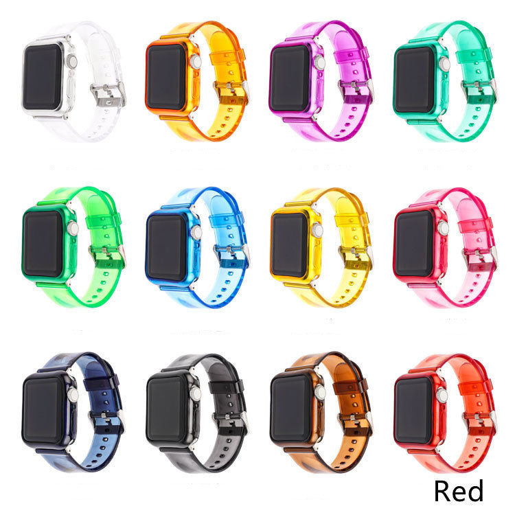 Silicone Solid Color Transparent Strap Case