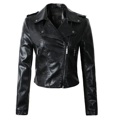 Brand Motorcycle PU Leather Jacket Women Winter And Autumn New Fashion Coat 4 Color Zipper Outerwear jacket New Coat HOT