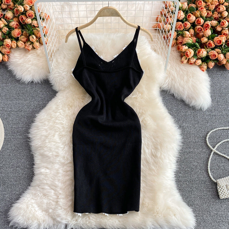 Knitted Hip Dress Women's Slim Slim Slit Bottoming Vest Skirt