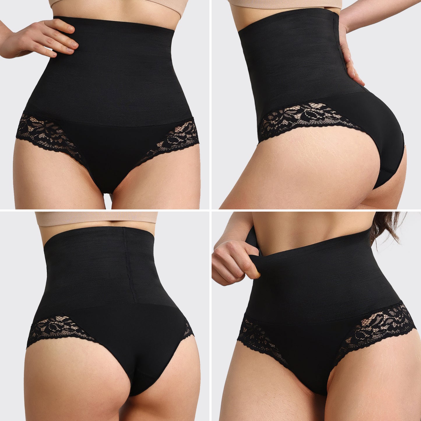 Belly Contracting Hip Lifting And Mid-waist Underwear Lace Body Shaping