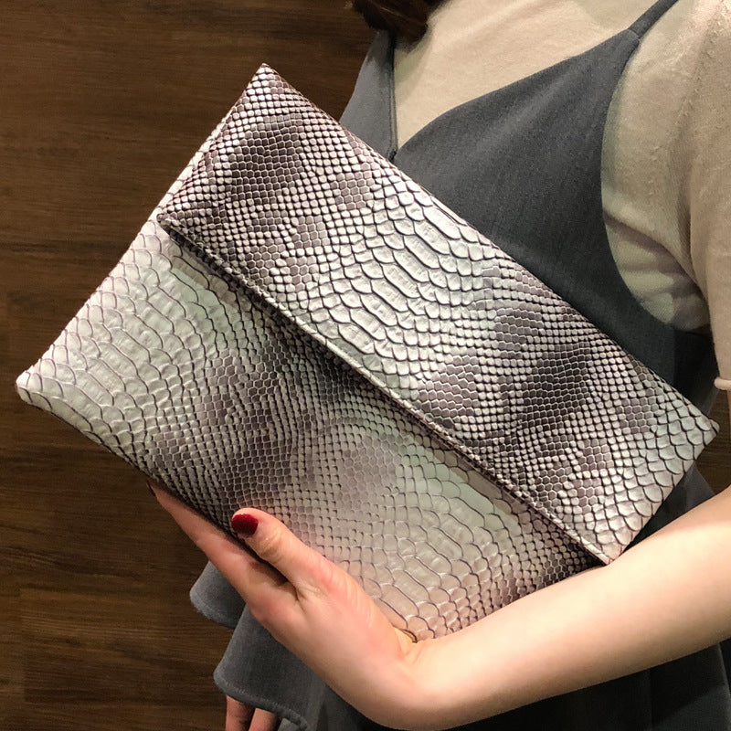 Female Snake Print Clutch All-match Large Capacity