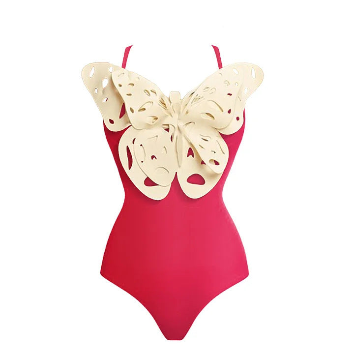 One-piece Swimsuit Three-dimensional Butterfly Decorative Swimsuit For Women