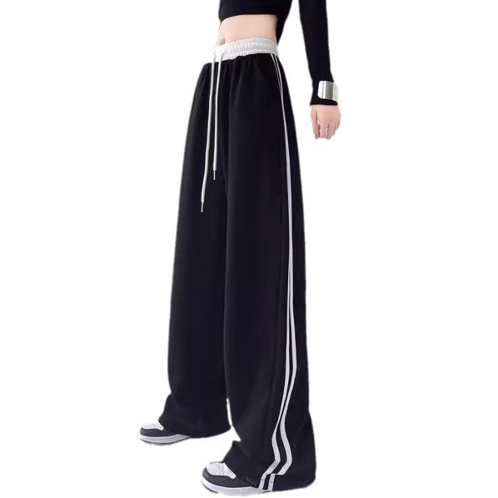 Black Sweatpants Women's Spring And Autumn High Waist