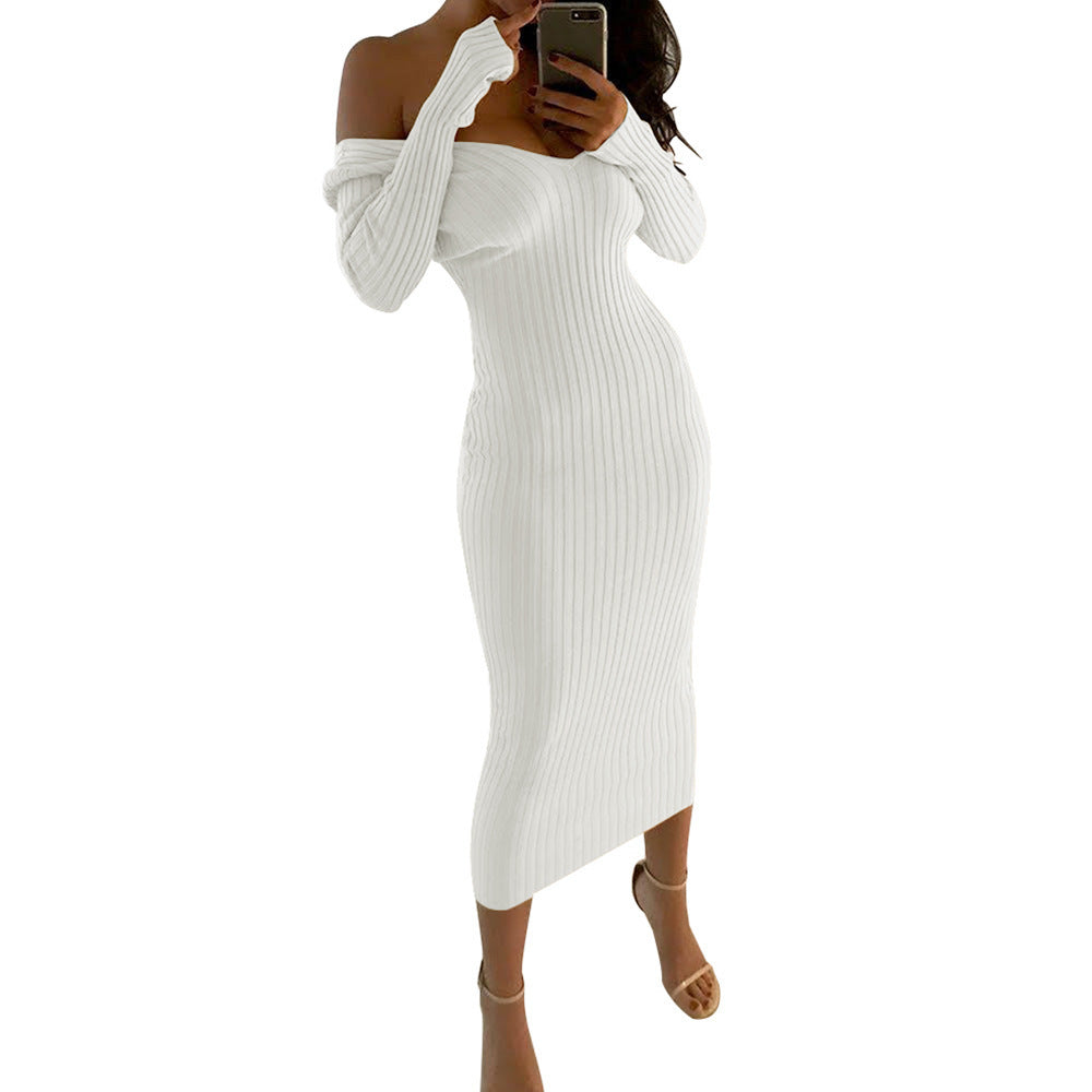 Big V-neck long sleeve dress