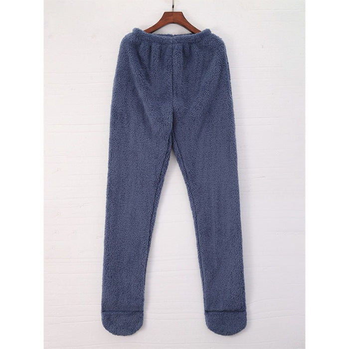 Women Coral Fleece Socks Leggings Winter Warm Sleepwear Ankles Knees Guard Women Home Pants Thick Pajamas Pant