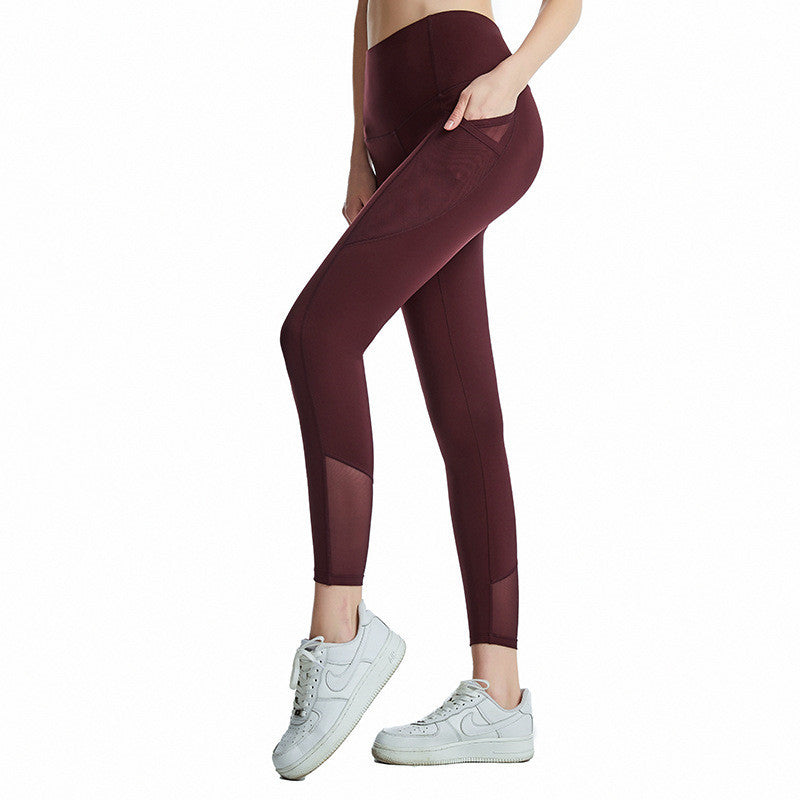 Pantalon de fitness sportif à mailles à mailles hollows nus