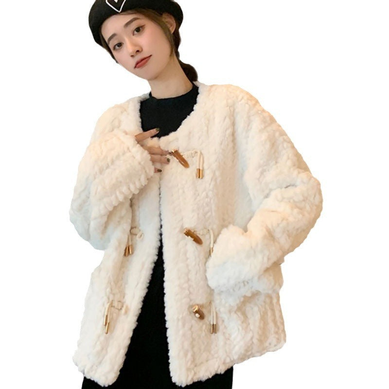 Lamb Wool Fur Coat For Women