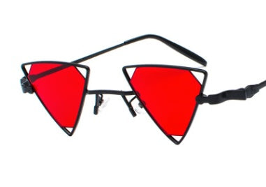 new sunglasses punk wind triangle hollow sunglasses glasses Europe and the United States personality metal sunglasses