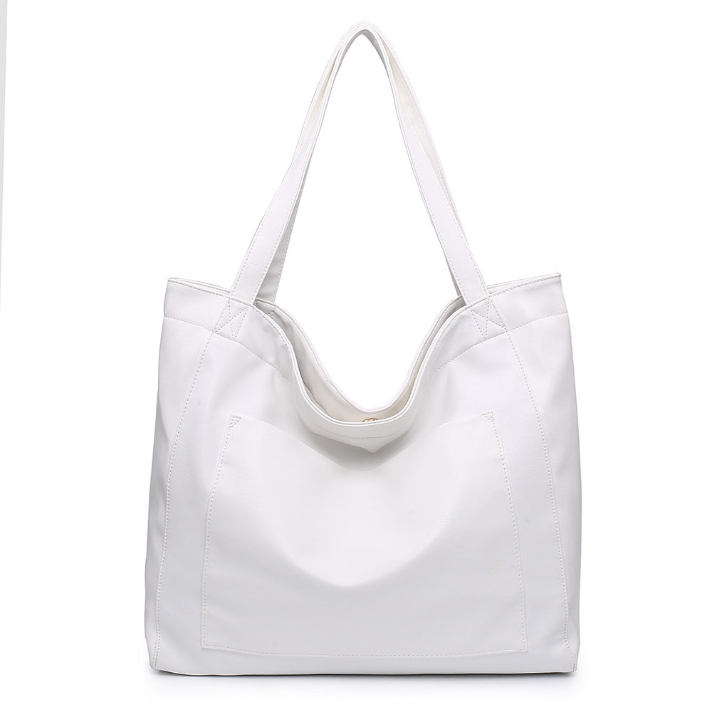 Large Capacity Oil Wax Tote Bags for Women Shoulder Bag