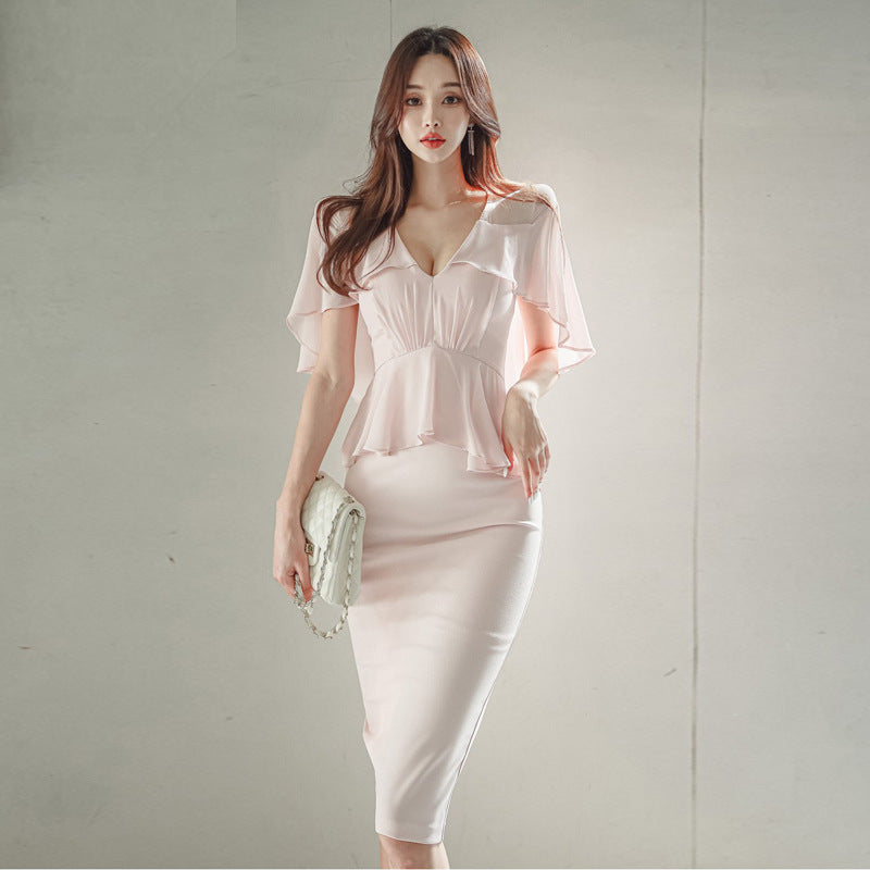 Women's Fashion Ruffles Two-piece Hip Skirt