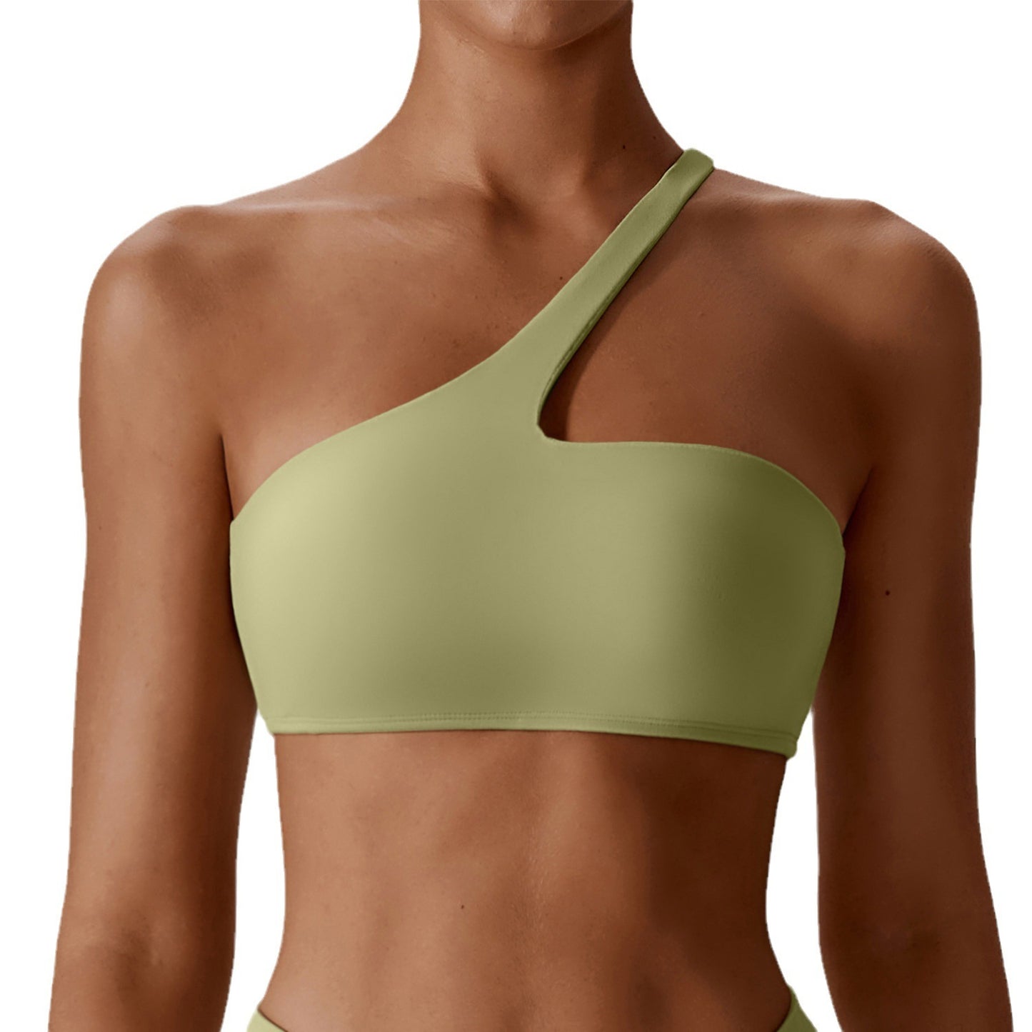 Oblique Shoulder Nude Feel Yoga Bra Running Exercise Underwear