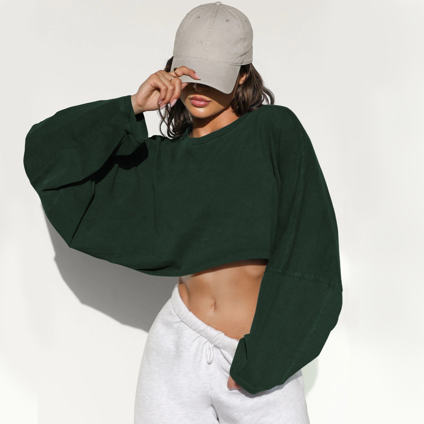 Round Neck Sweater European And American Women's Short Sports Bottoming Shirt