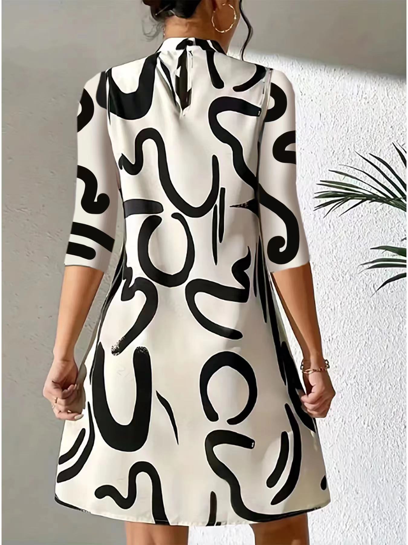 Fashion Printing Dress Polyester Women