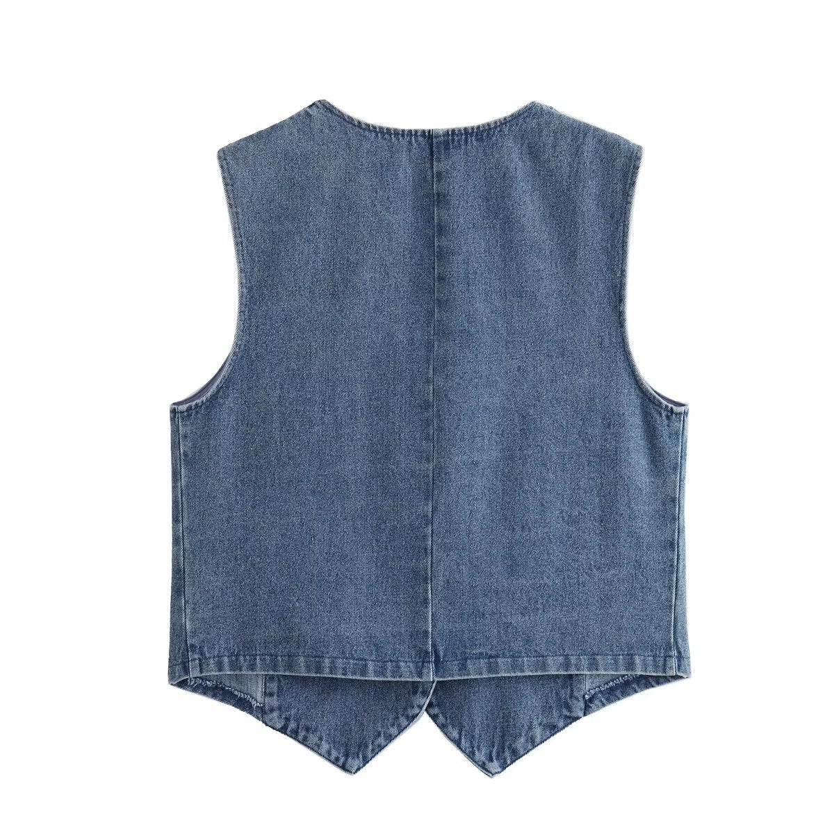 Fashion Denim Waistcoat Vest Women