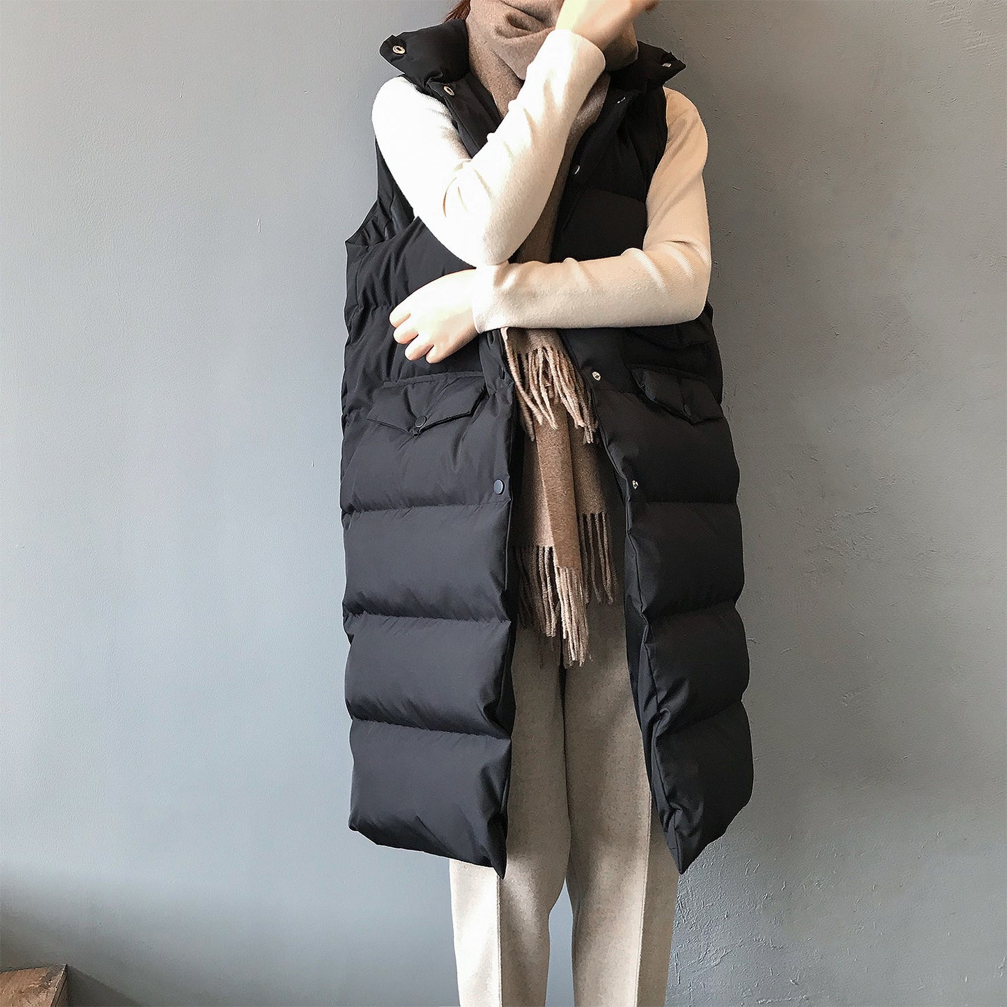 Long cotton vest