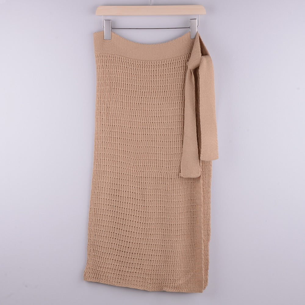 Women's See-through Hollow Knitted Skirt