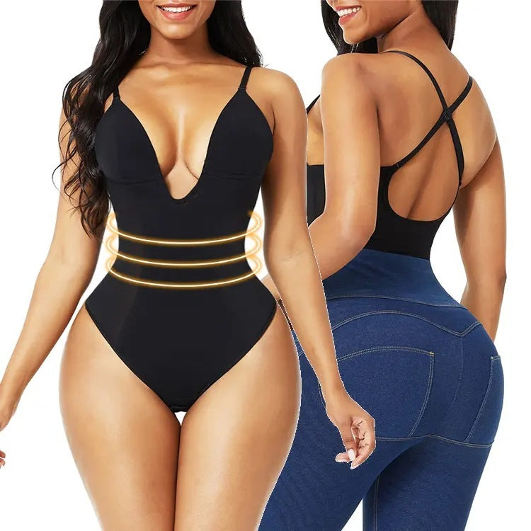 Cross-border Hip Clothes Tight Backless Belly Contraction Waist Body Shaping Corset One-piece T-back Slimming