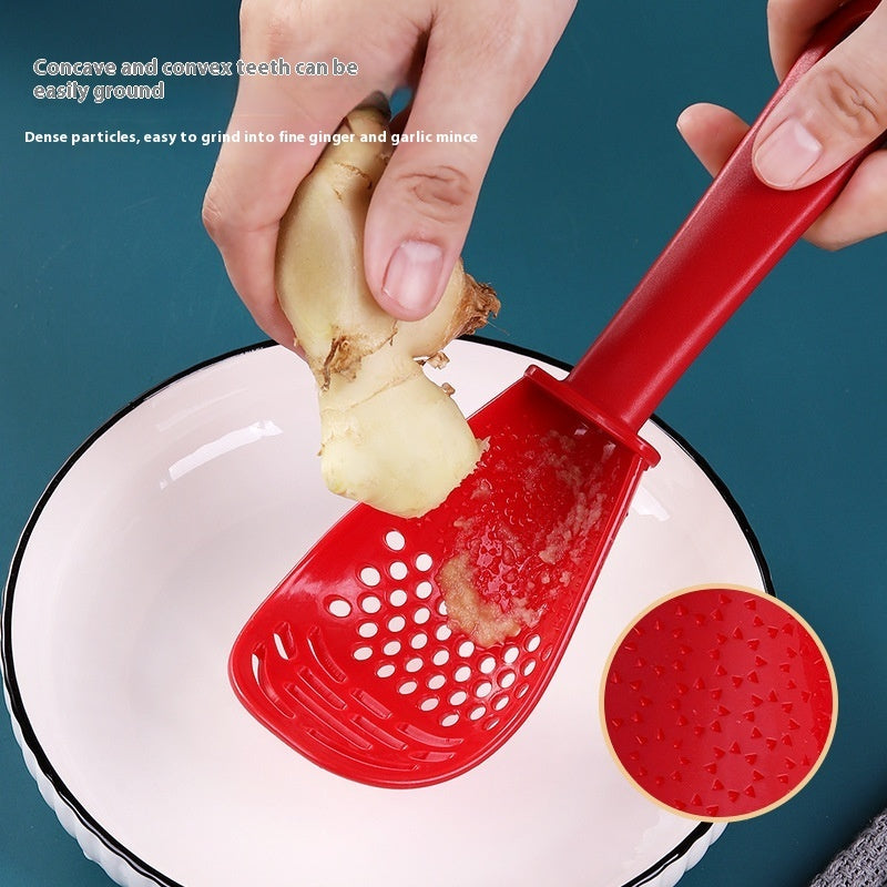 Kitchen Multi-functional Grinding Spoon Draining Colander