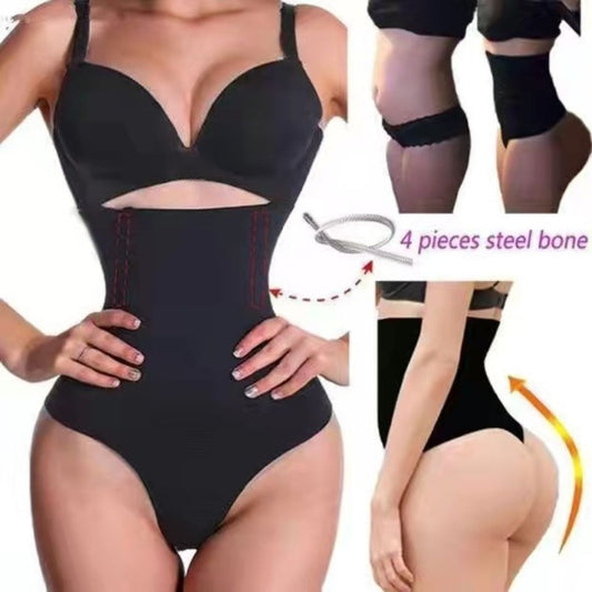 Large Size High Waist T-back Women's Hip Lifting Waist Girdling Corset Abdominal Pants Body Shaping Underwear