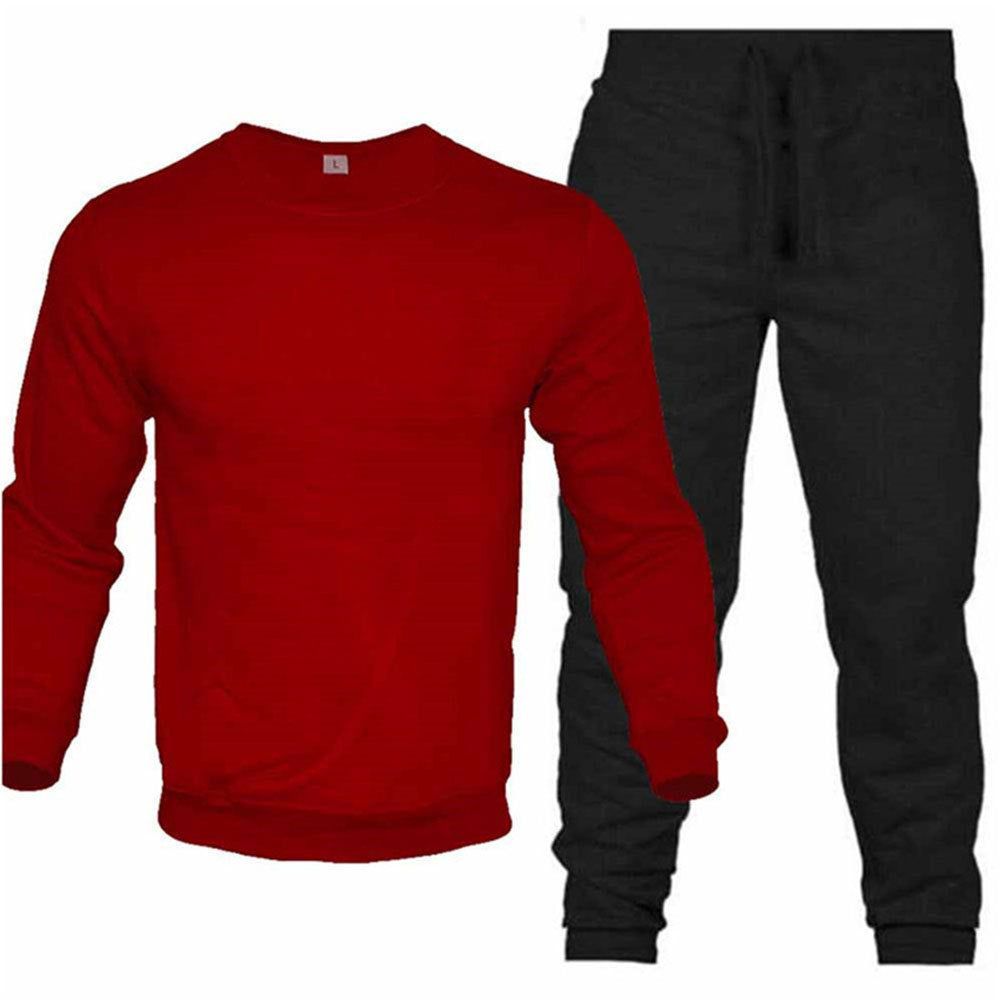 Sweat-shirt à cou rond et pantalon de survêtement Fashion Sports Men Suit