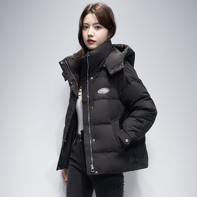 Winter Fashion Short White Goose Down Hooded Down Jacket