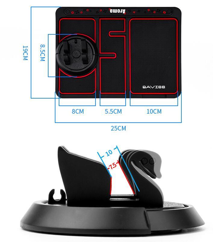 Tappetino antiscivolo per telefono da auto per 4 in 1, numero di parcheggio per auto, tappetino antiscivolo, supporto per telefono da auto, supporto per telefono da cruscotto antiscivolo