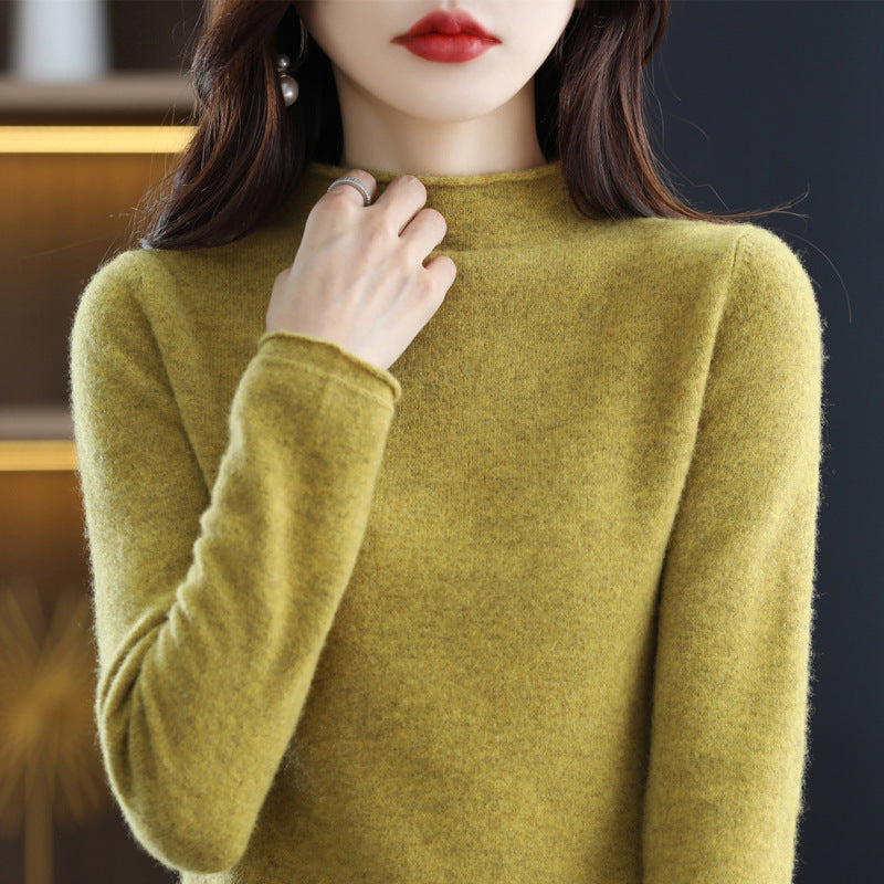 Merino Half-collar Wool Sweater Women