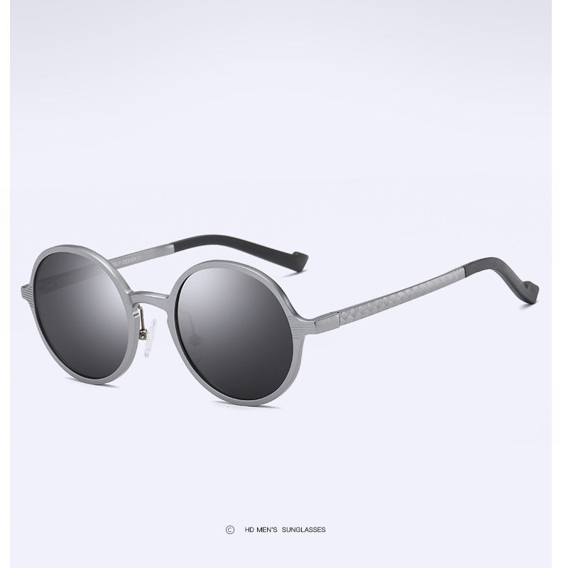 Aluminum Magnesium Sunglasses Full Frame Men And Women Round Frame