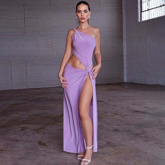 Sleeveless Strap High Slit Dress