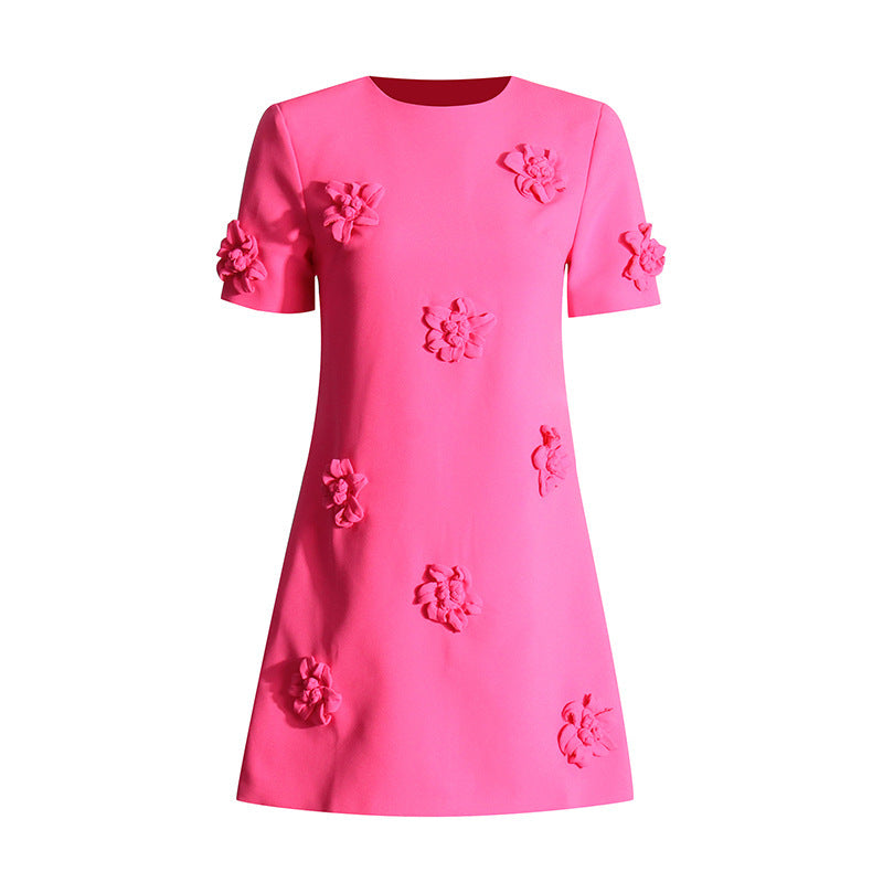 Fashion Three-dimensional Flower Stitching Dress Women