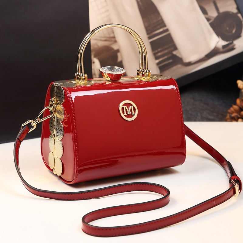 Fashion All-match Texture Middle-aged Ladies Leather Handbags Single Shoulder Bag