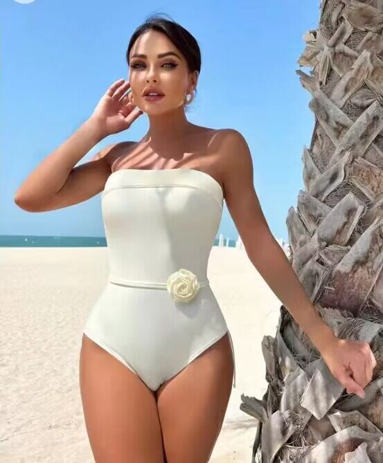 Solid Color Sexy Tight Halter One-piece Bikini Swimsuit