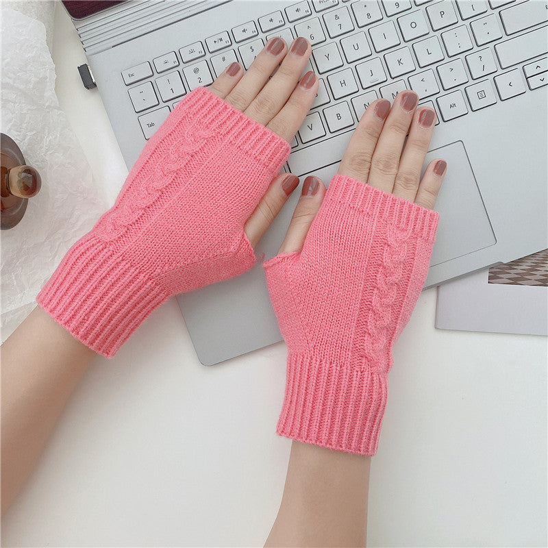 Woolen Knitting Gloves Short For Men And Women