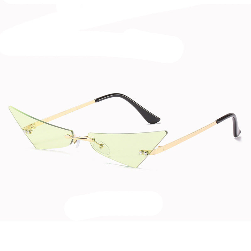 Trendy Men And Women Sun Glasses Retro Triangle European And American Cat Eye Disco Instafamous Sunglasses