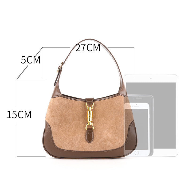 Saddle Retro Contrast Color Underarm Bag