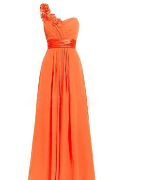 Women's Multi Colored Slanted Neck Sleeveless Strapless Long Dress