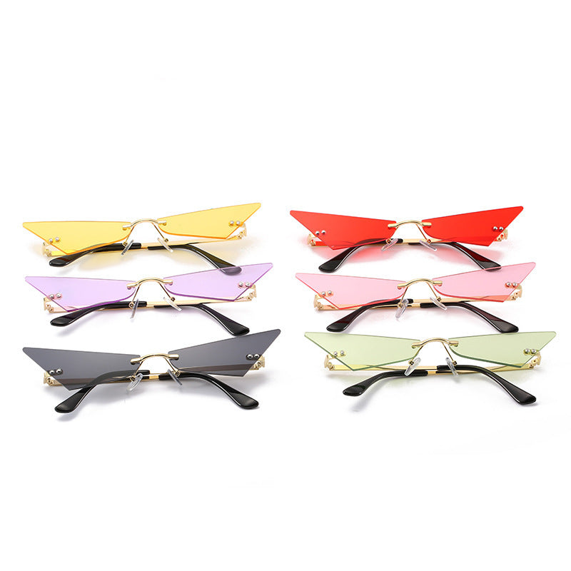 Trendy Men And Women Sun Glasses Retro Triangle European And American Cat Eye Disco Instafamous Sunglasses