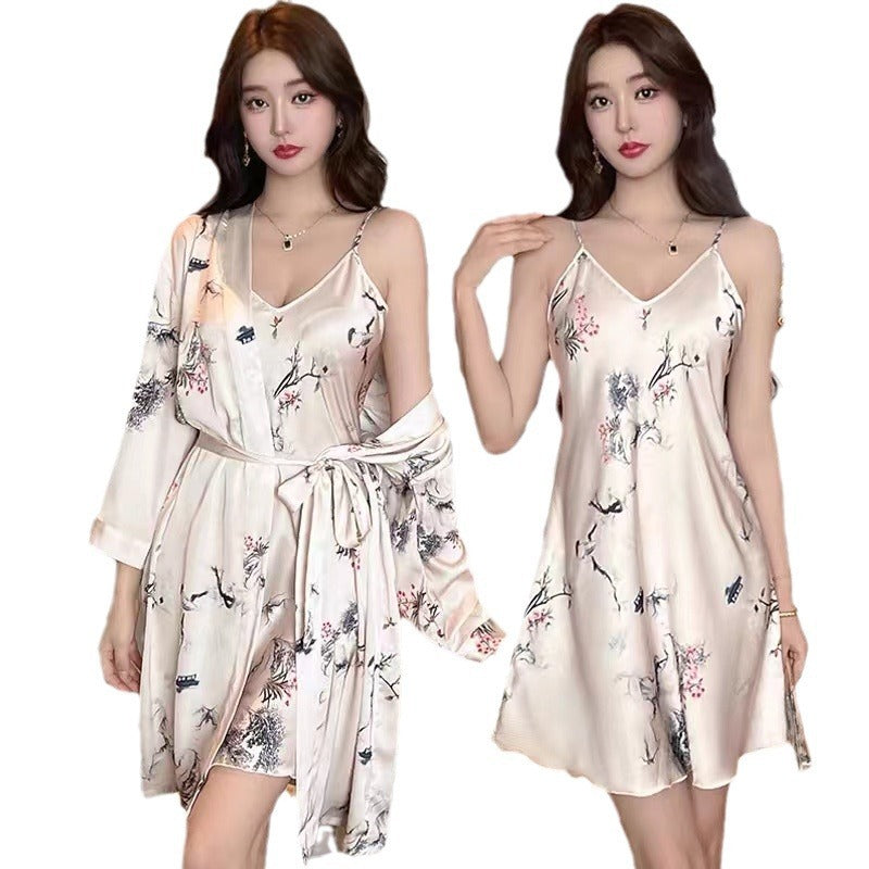 Two-piece Homewear Slip Nightdress Women