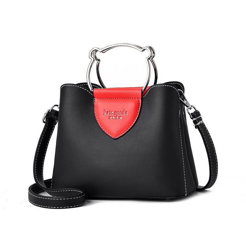 Simple Contrast Color Casual Shoulder Bag