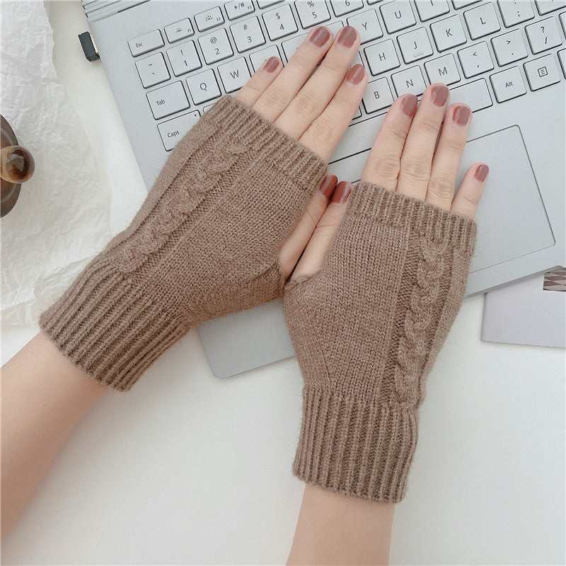 Woolen Knitting Gloves Short For Men And Women