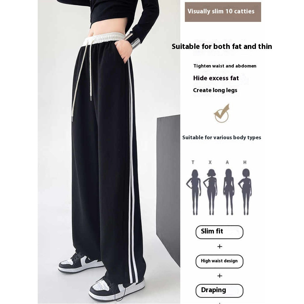 Black Sweatpants Women's Spring And Autumn High Waist