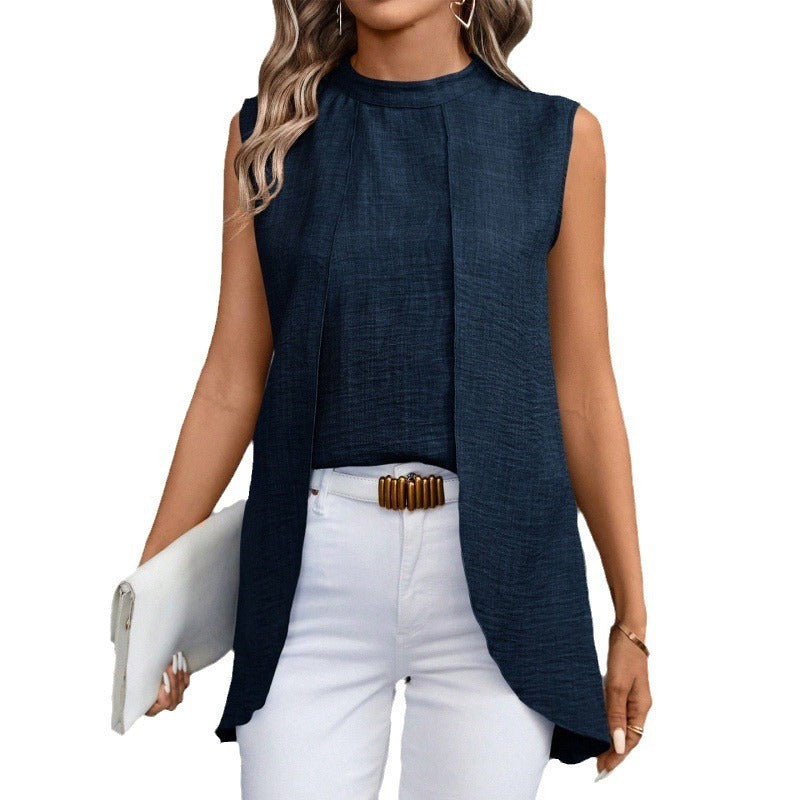 Irregular Draping Top Shirt For Women