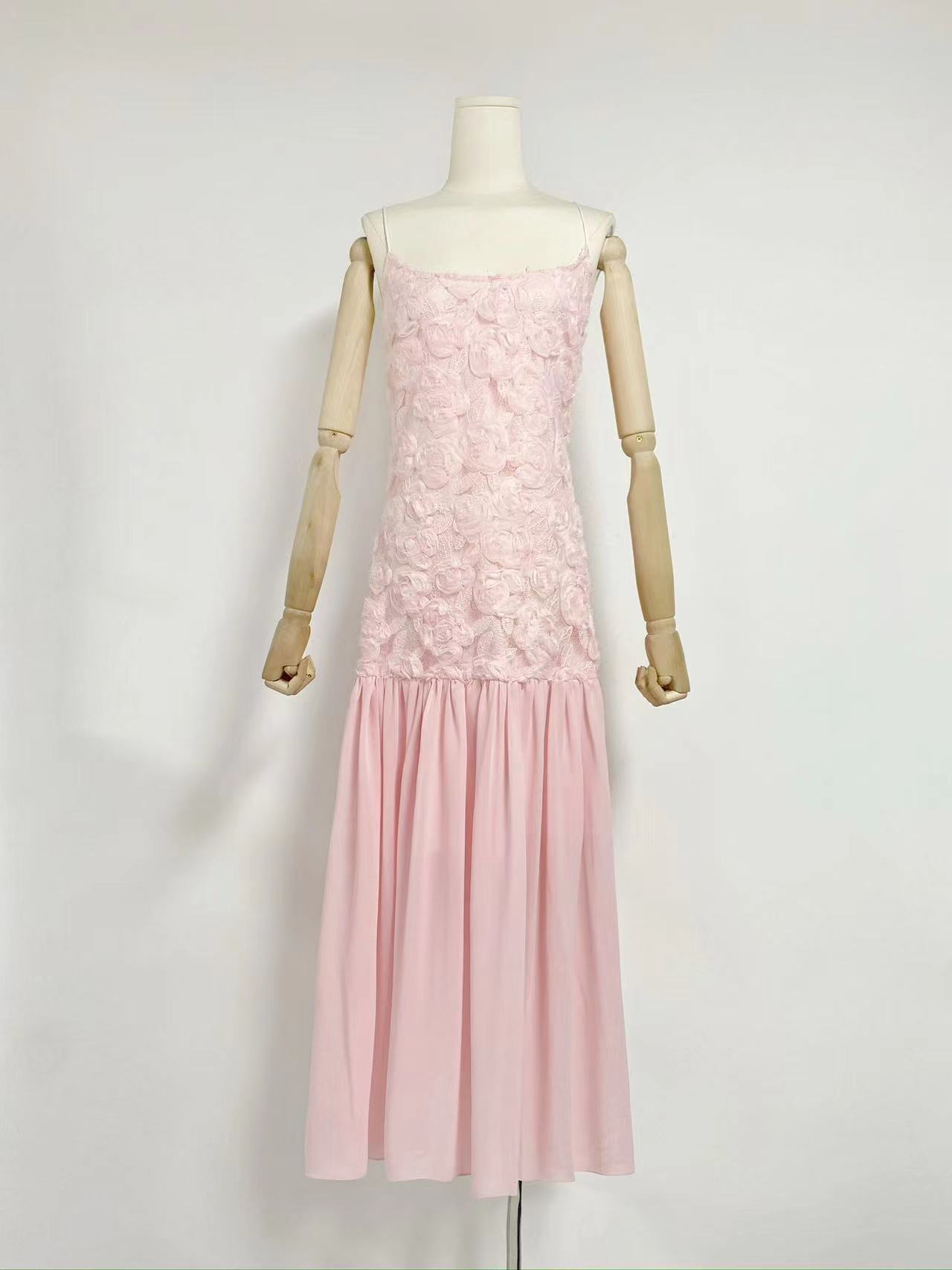 Rose Chiffon Patchwork Dress