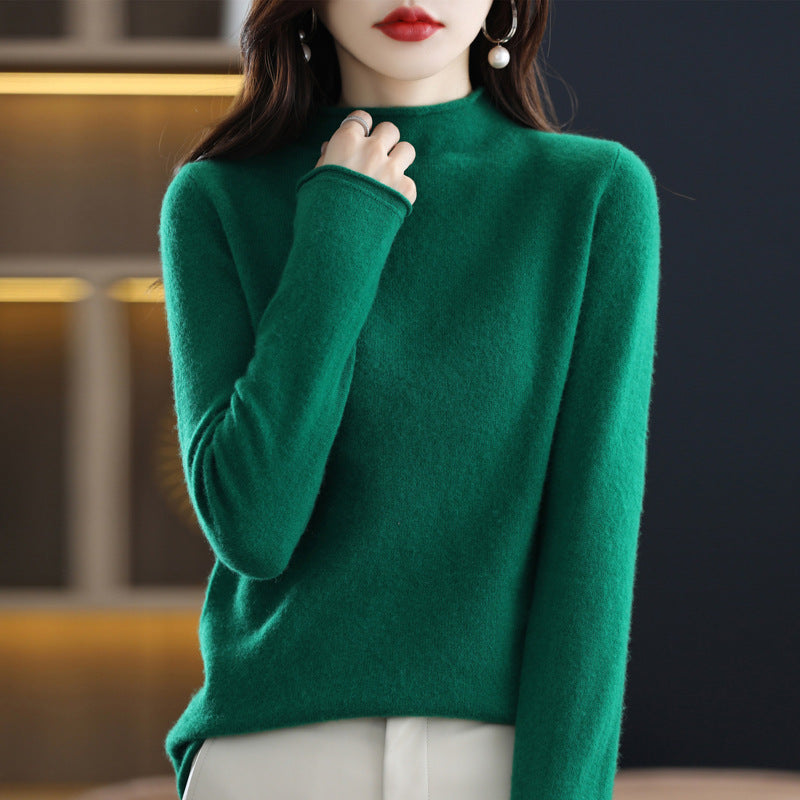 Merino Half-collar Wool Sweater Women