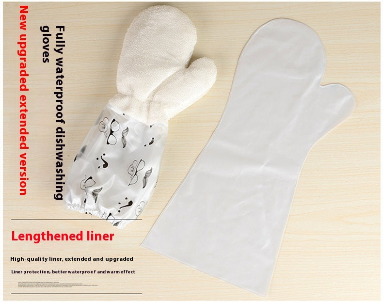 Bamboo Fiber Dishwashing Gloves Kitchen Cleaning