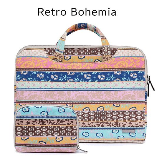 Colorful Pattern Canvas Laptop Bag