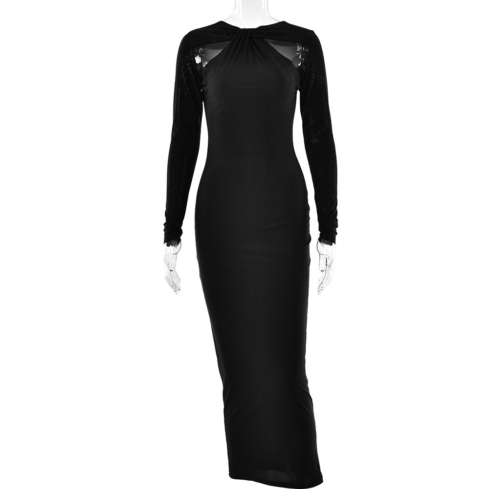 Women's Fashion Tight Long Sleeve Stitching Dress