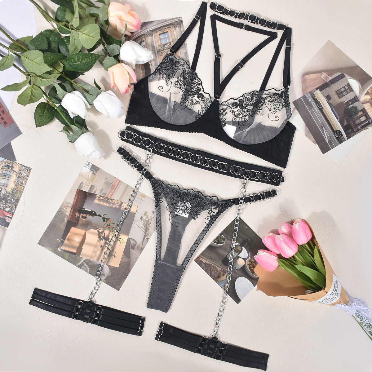 Women's Fashion Underwear Five-piece Set