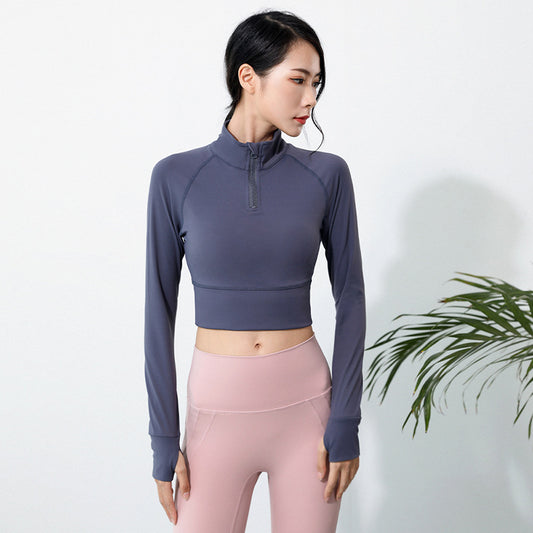 Simple Long-sleeved Women's Tight-fitting Running Fitness Yoga Wear Top